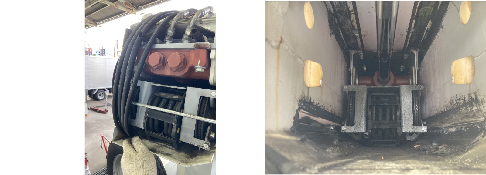 クレーンブーム内部点検修理伸縮シリンダーシールキット交換