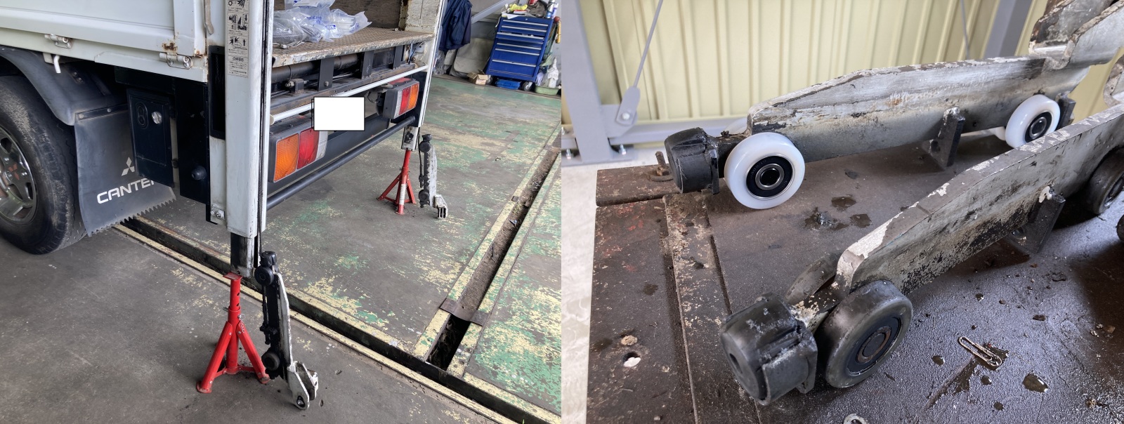 トラック架装垂直ゲート修理点検特自検